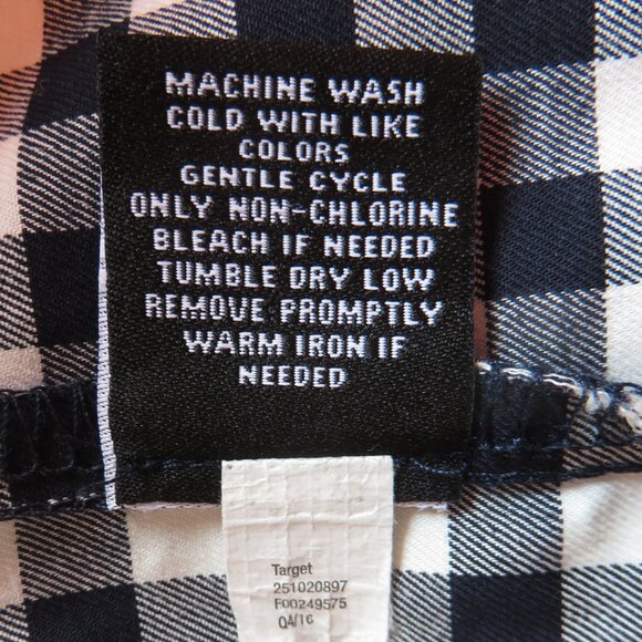 Victoria Beckham for Target Womens Blouse Size S White/Black Checkered/Gingham - Picture 8 of 9